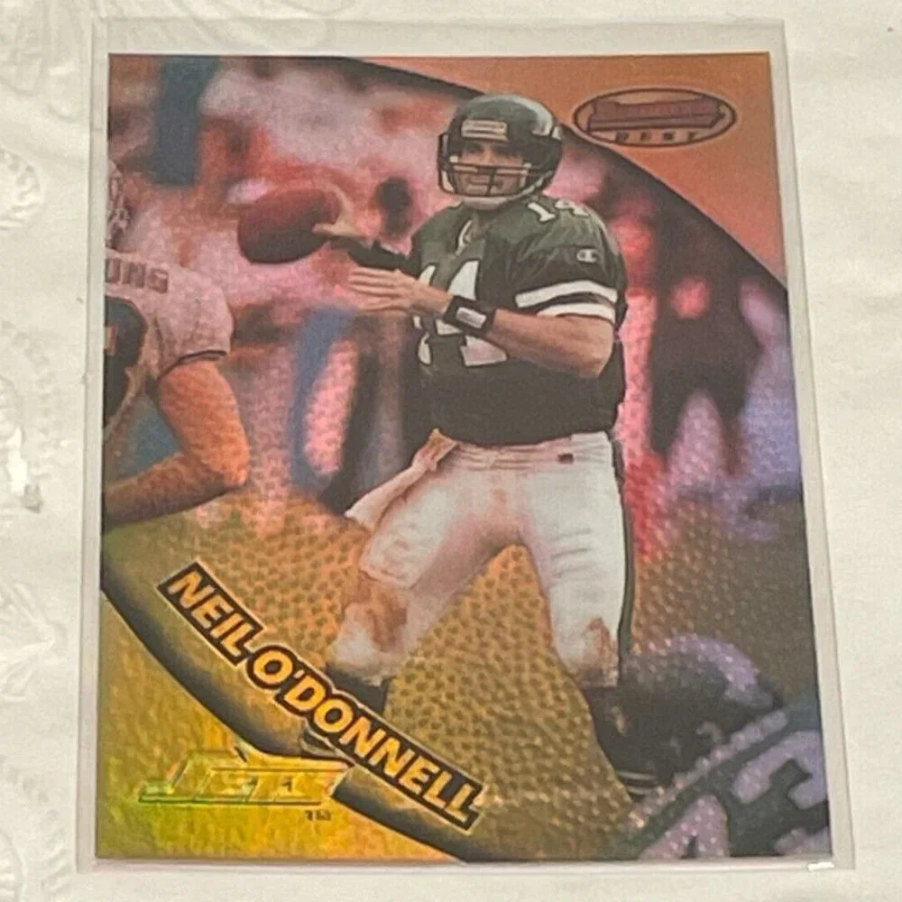 1997 Bowman's Best Refractors New York Jets Football Card #78 Neil O'Donnell